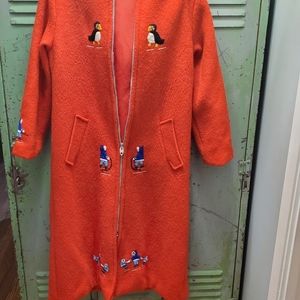 Red wool/fur Handicraft's Parka